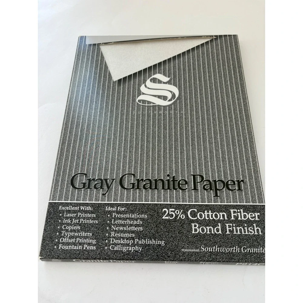 Southworth Gray Granite Paper 60 Sheets 24‎ lb Heavy P914C Opened